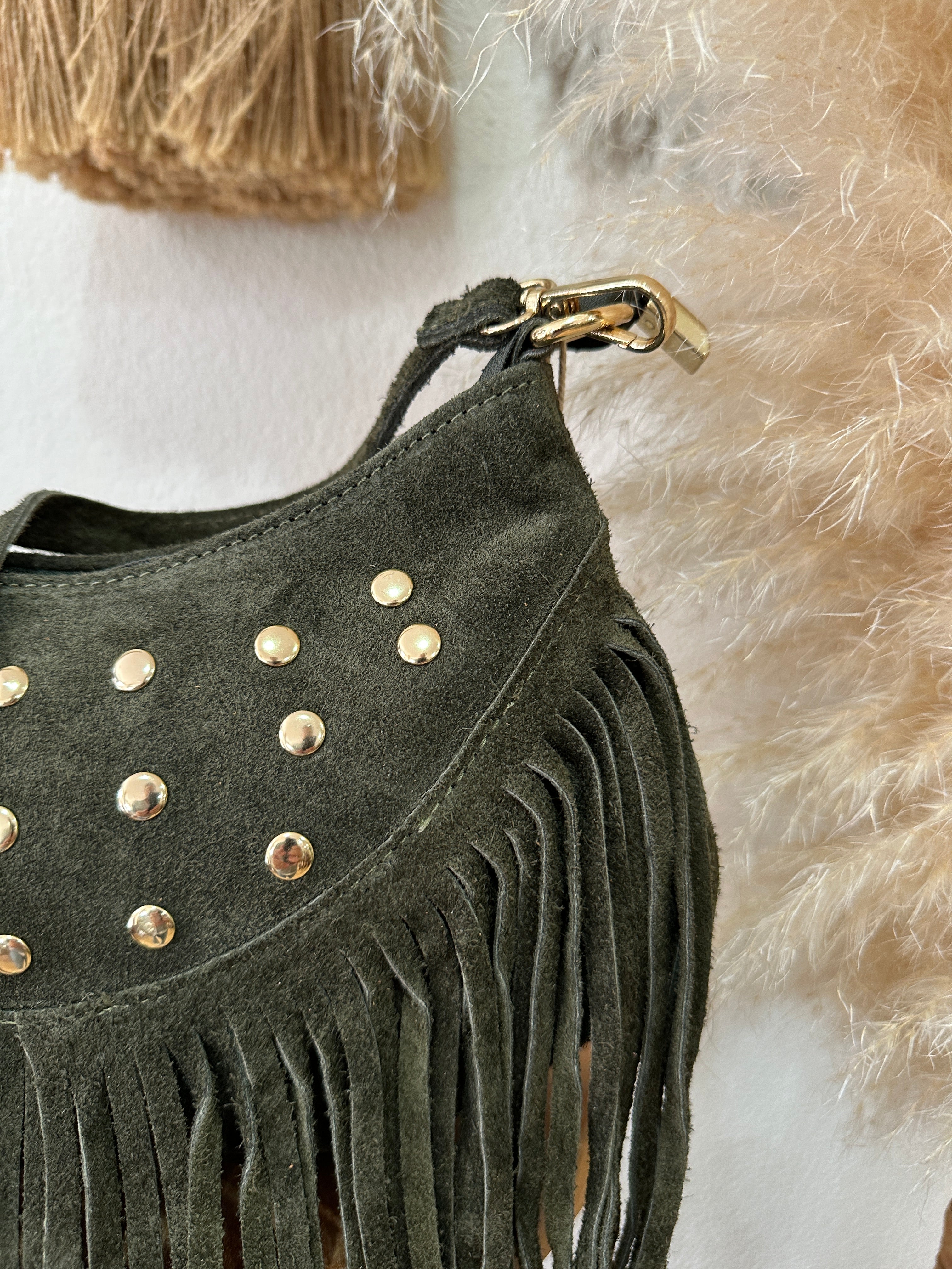 Mala em camurça c/franjas GÉNOVA