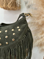 Carregar imagem no visualizador da galeria, Mala em camurça c/franjas GÉNOVA
