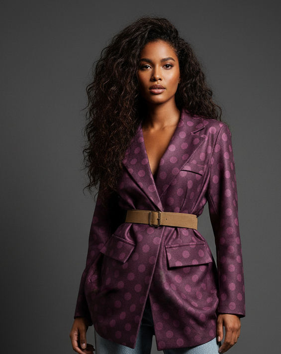 Blazer forrado c/cinto DAPPLE