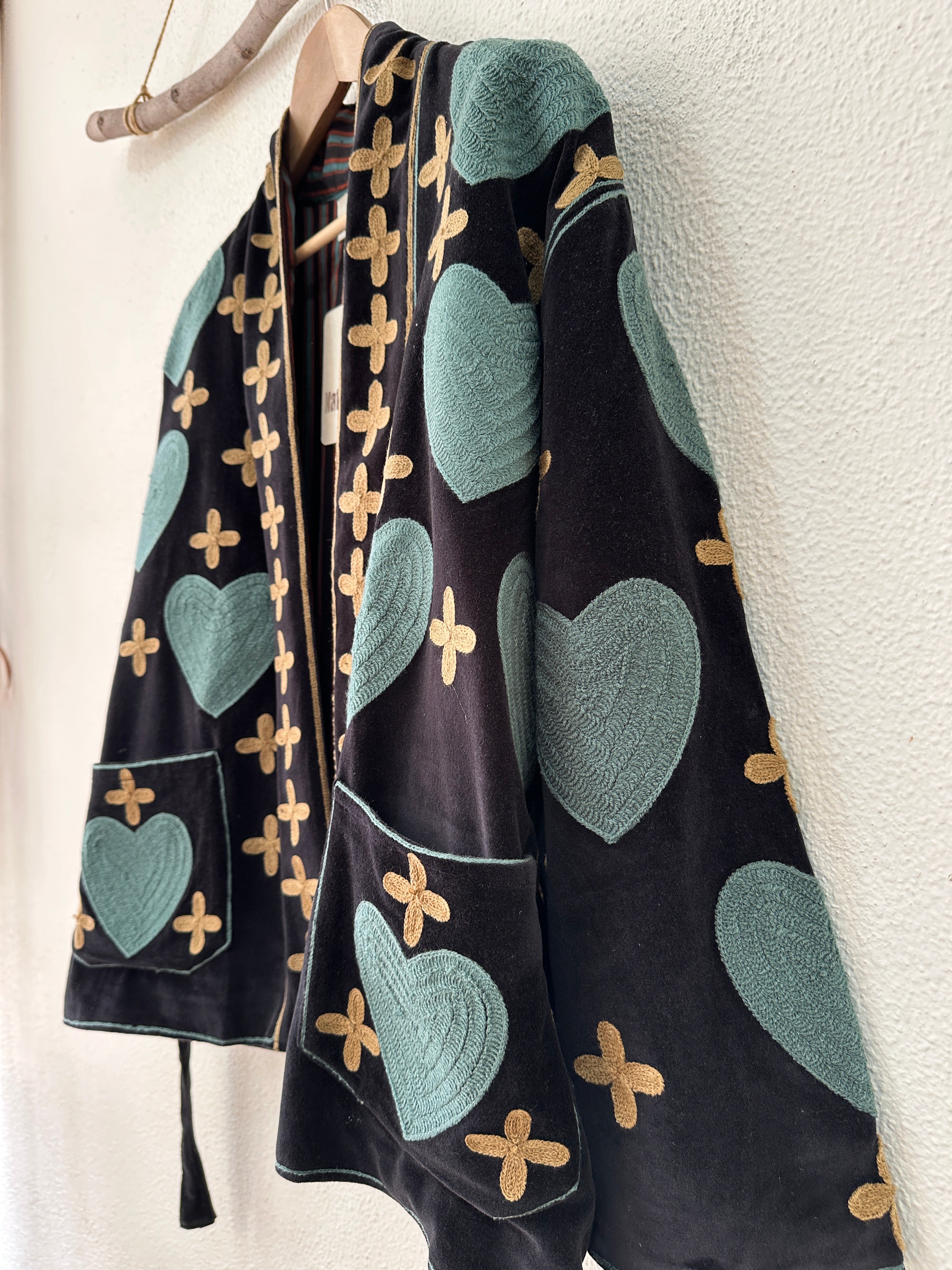 Kimono em veludo bordado ALICE