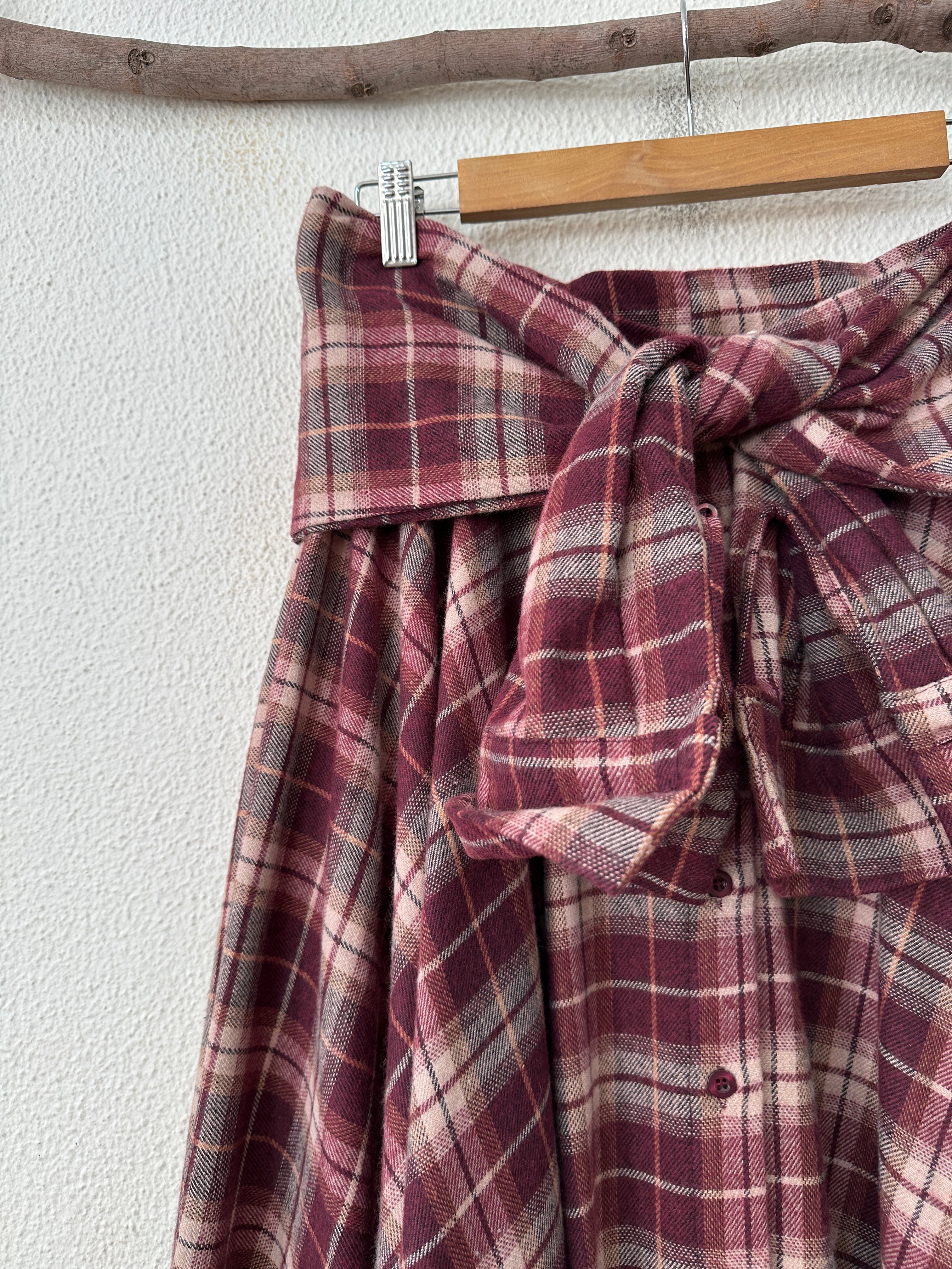 Saia de fazenda c/cinto em mangas de camisa CÓRDOBA