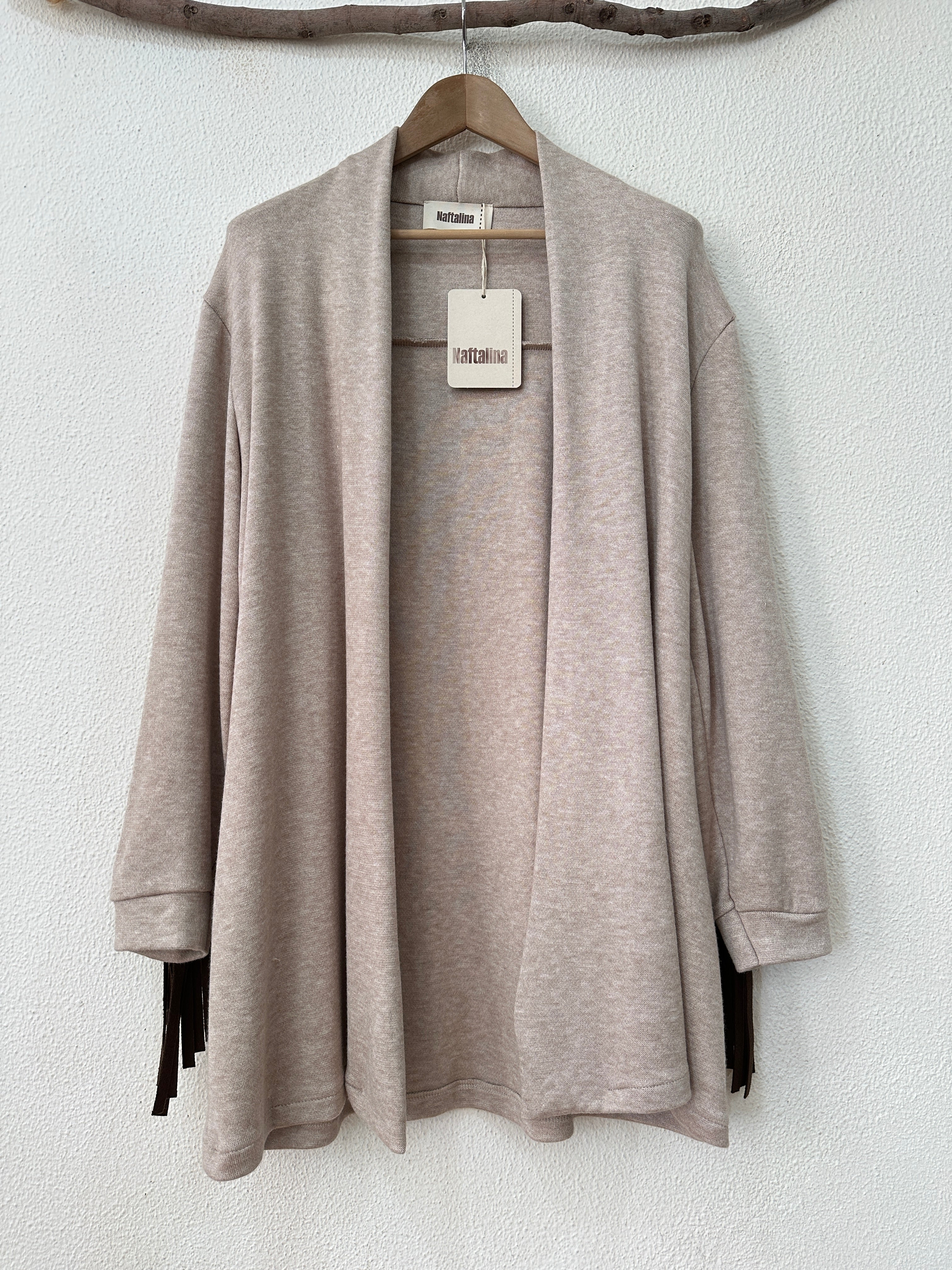 Casaco em malha polar c/franjas GALWAY