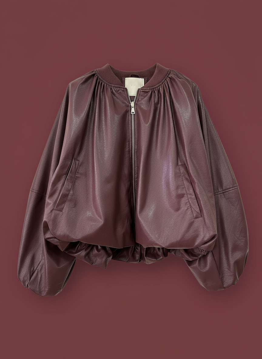 Bomber oversize em ecopele VINO