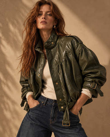 Bomber estilo biker em ecopele SAVAGE