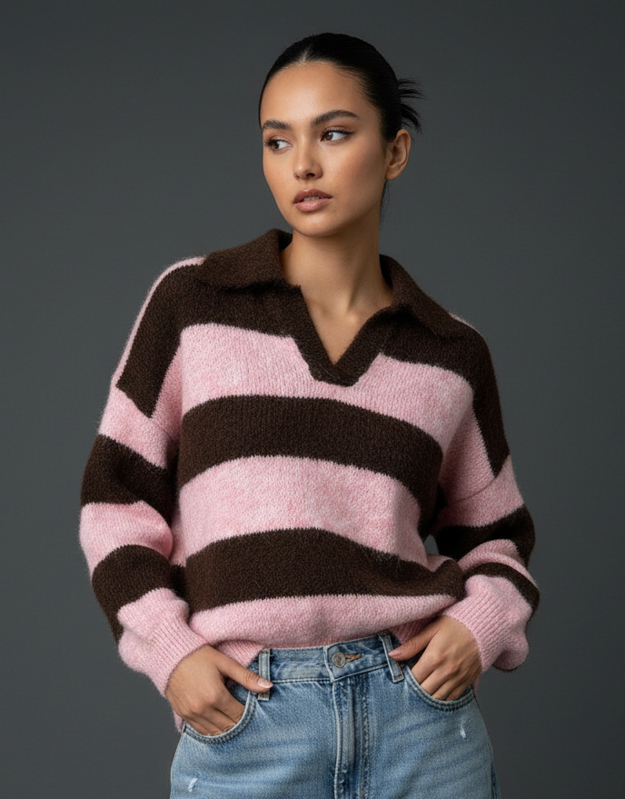 Camisola de malha tipo polo CASSIDY