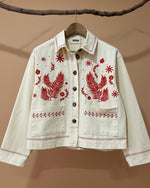 Cargue la imagen en el visor de la galería,Casaco de sarja bordado FEATHER
