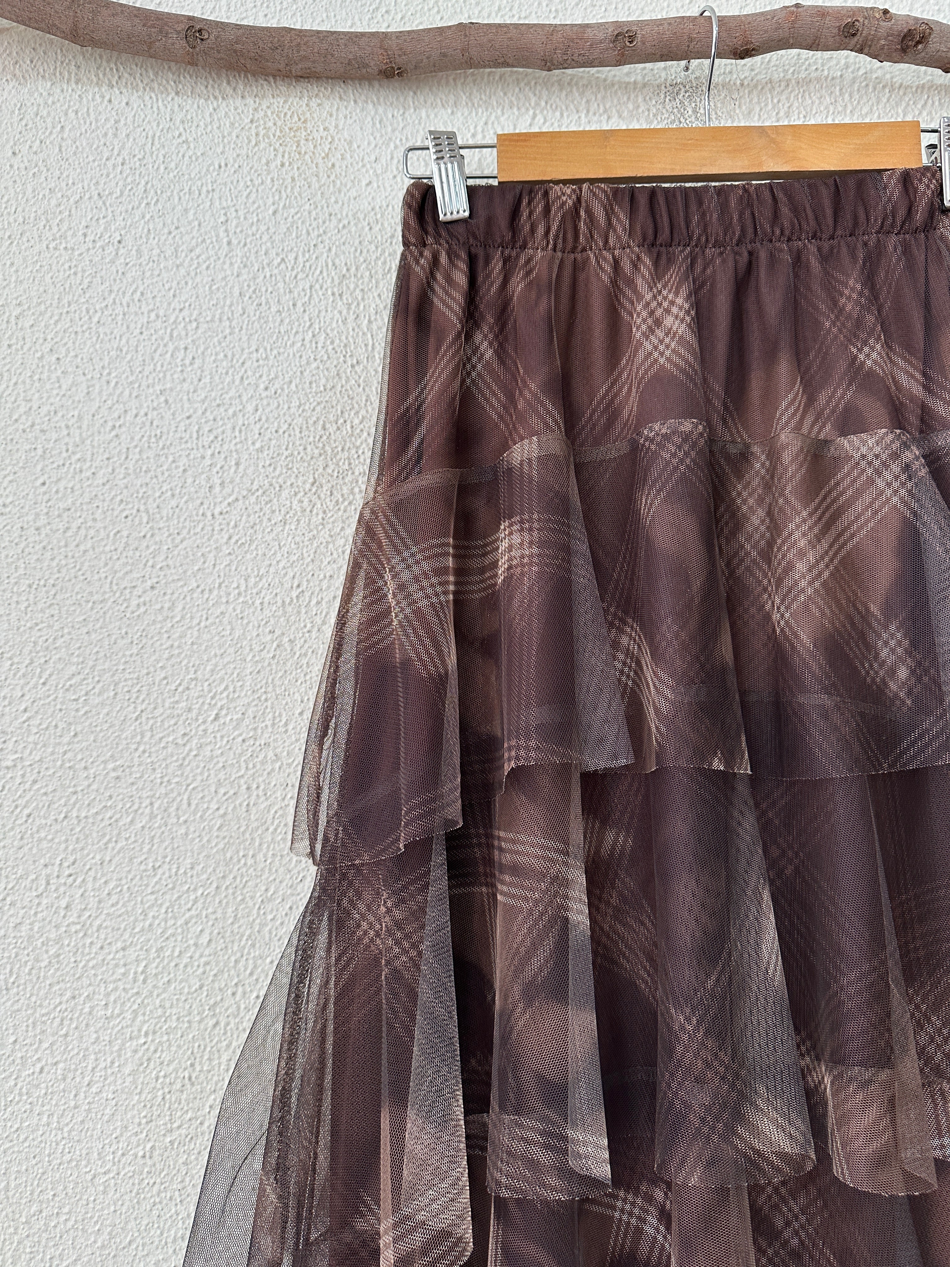 Saia em tule c/ folhos BOSTON