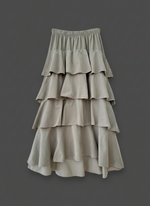 Carregar imagem no visualizador da galeria, Saia em microbombazina c/ folhos ASPEN
