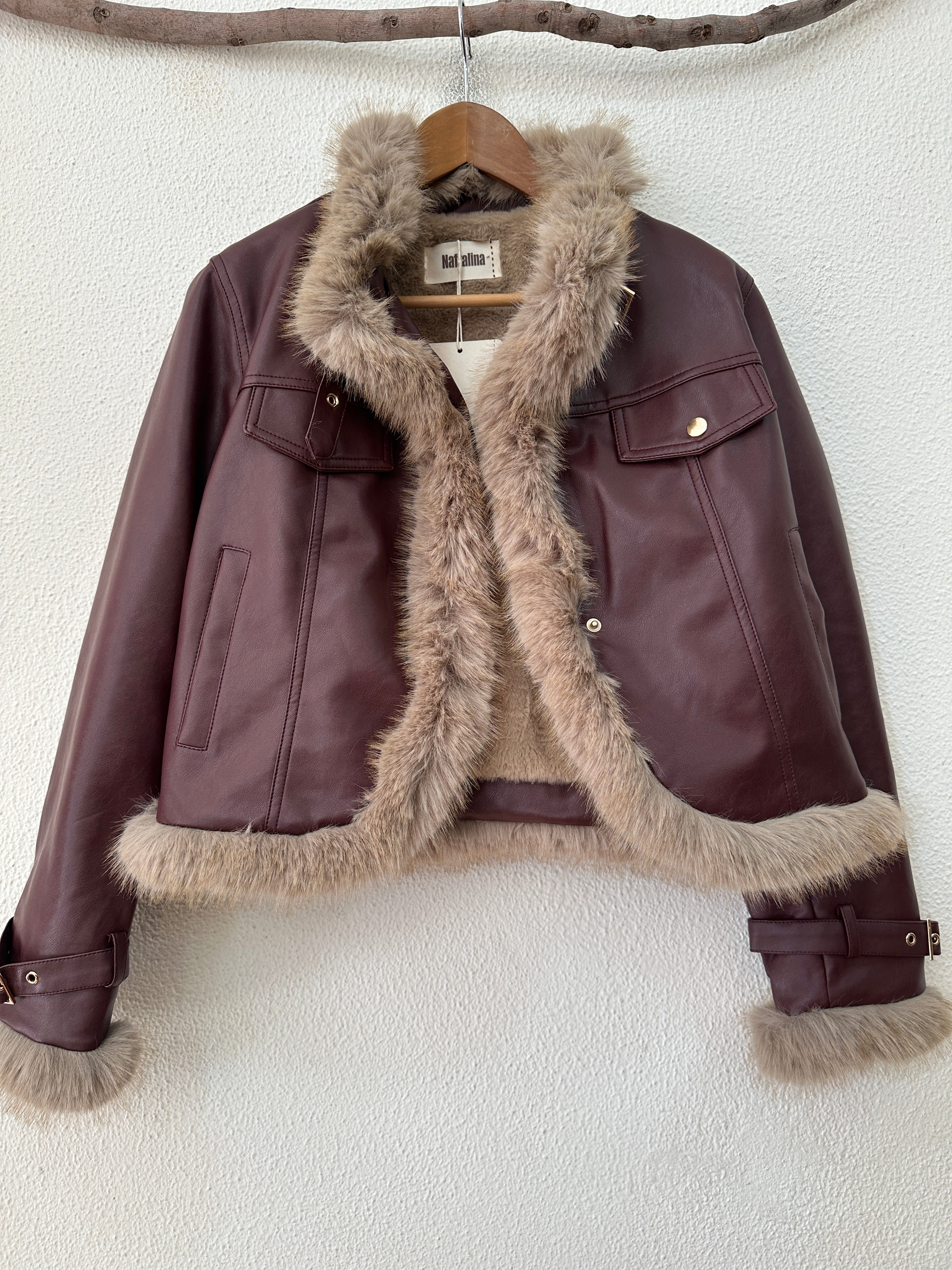 Blusão em ecopele c/ forro de pelo MILAN