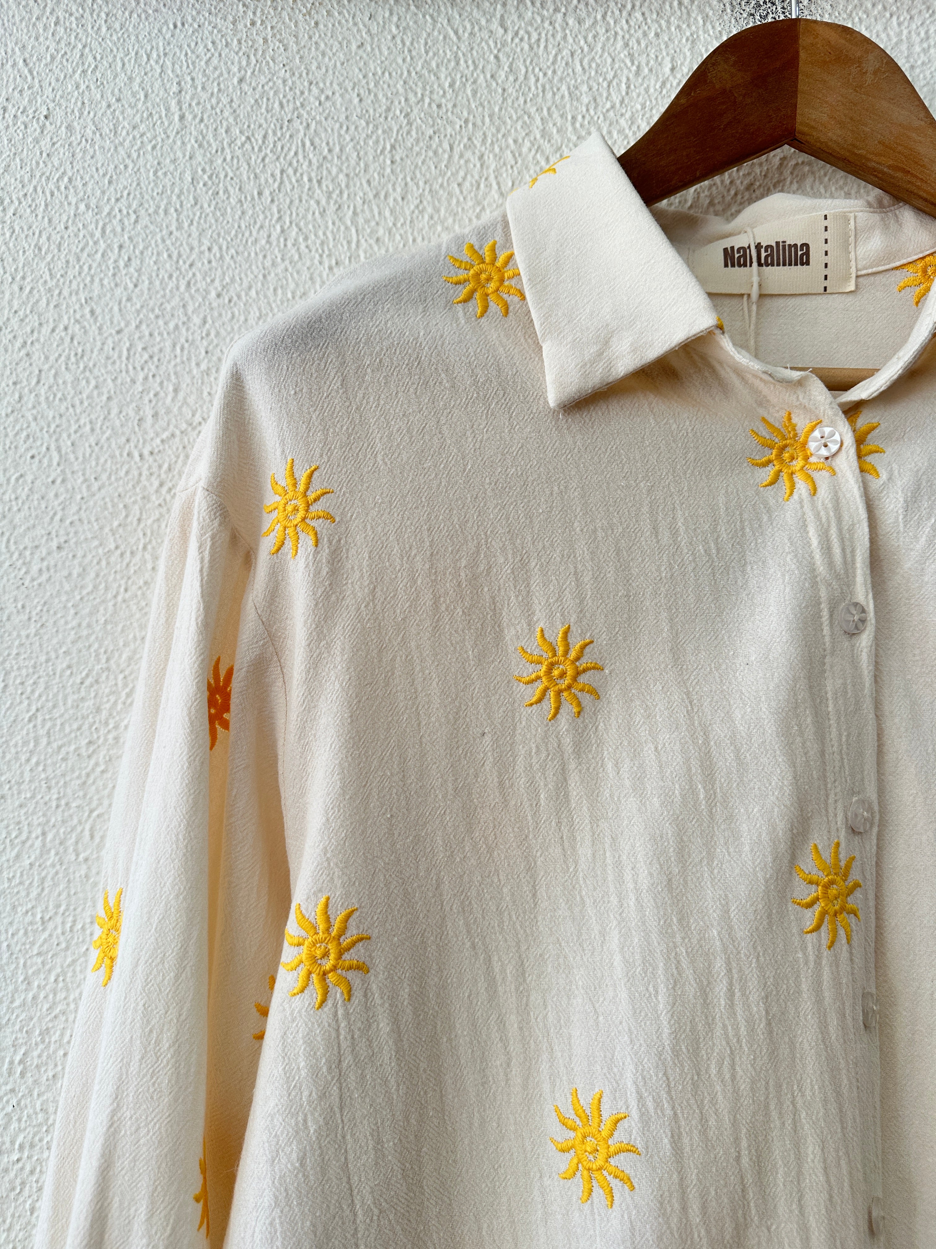 Camisa em algodão bordada SOLEIL