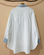 Load image in the gallery viewer,Camisa oversize c/aplicações denim FLORENCE
