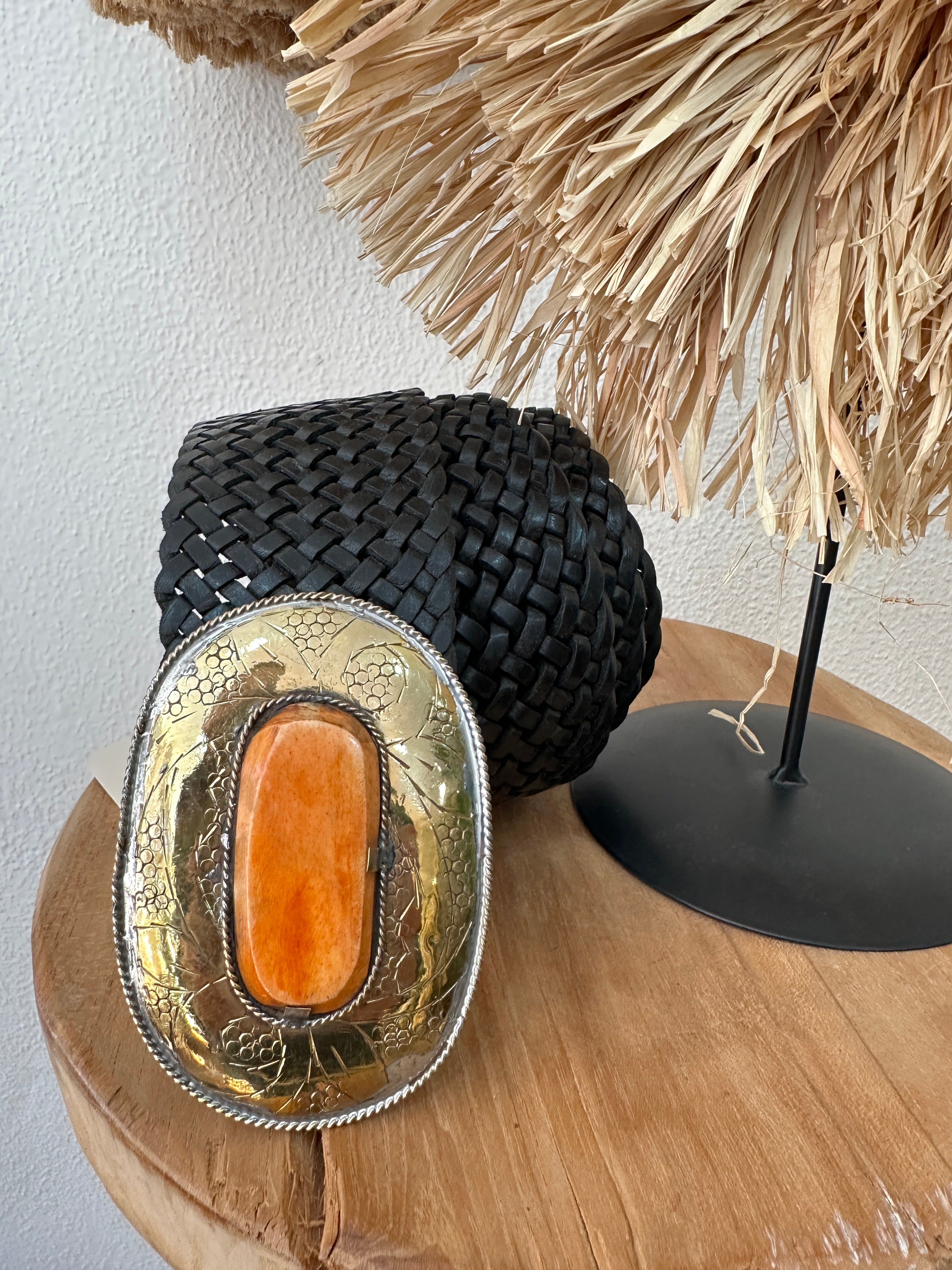 Cinto em pele entrançada ABSENT