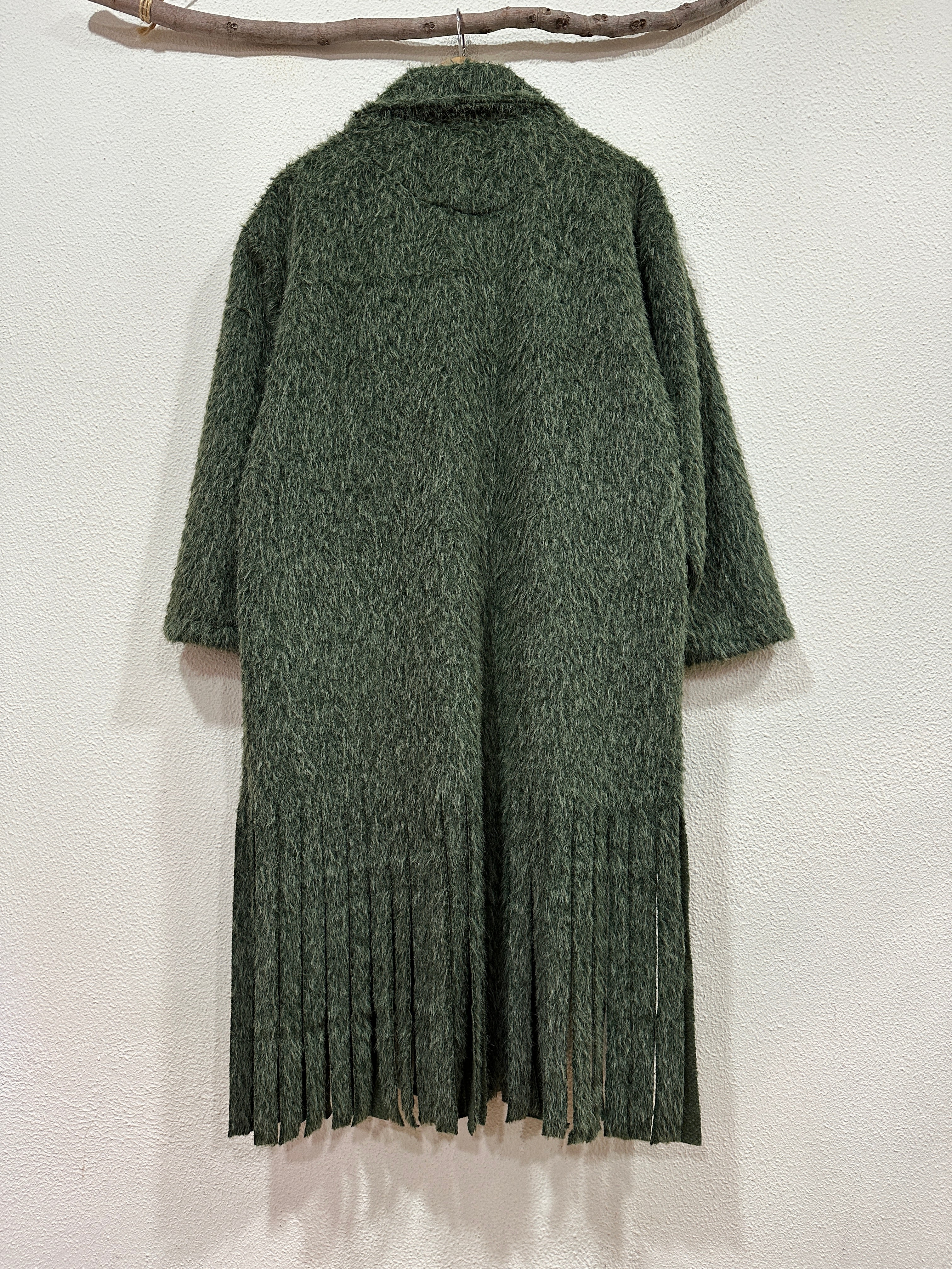 Sobretudo efeito pelúcia c/ franjas MOHAWK