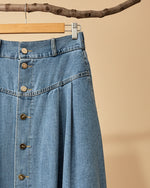 Cargue la imagen en el visor de la galería,Saia denim c/bolsos INDIGO
