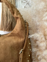 Carregar imagem no visualizador da galeria, Mala em camurça sintética c/franjas EMERALD
