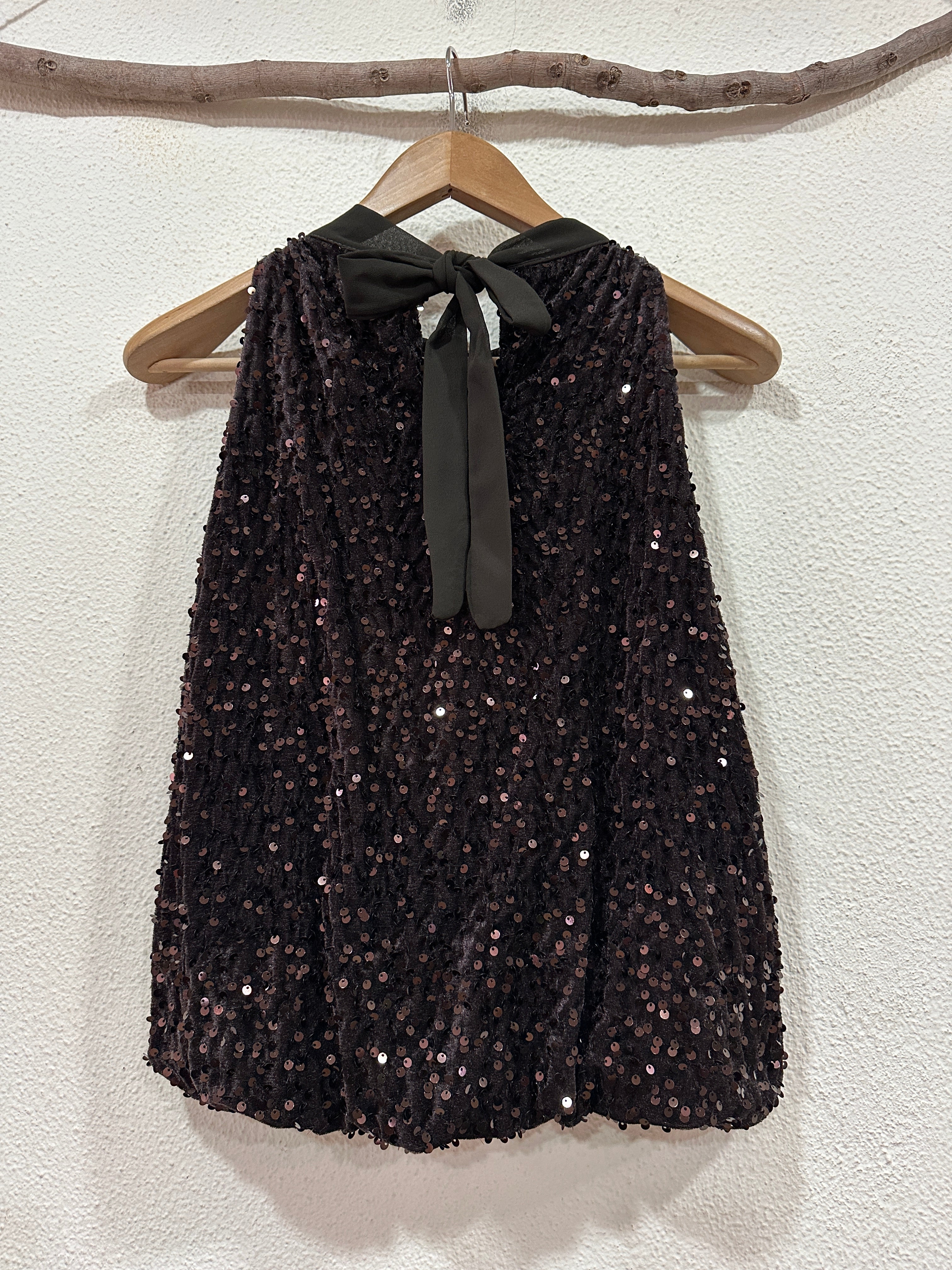 Top abalonado em veludo c/lantejoulas  SAPPHIRE