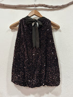 Load image in the gallery viewer,Top abalonado em veludo c/lantejoulas  SAPPHIRE
