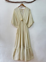 Carregar imagem no visualizador da galeria, Vestido em algodão rústico c/ bolsos e mangas kimono  DESERT
