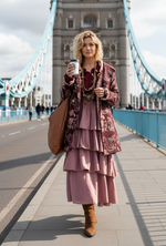 Carregar imagem no visualizador da galeria, Sobretudo em tecido efeito brocado c/ forro JAPAN
