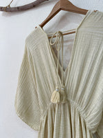 Carregar imagem no visualizador da galeria, Vestido em algodão rústico c/ bolsos e mangas kimono  DESERT
