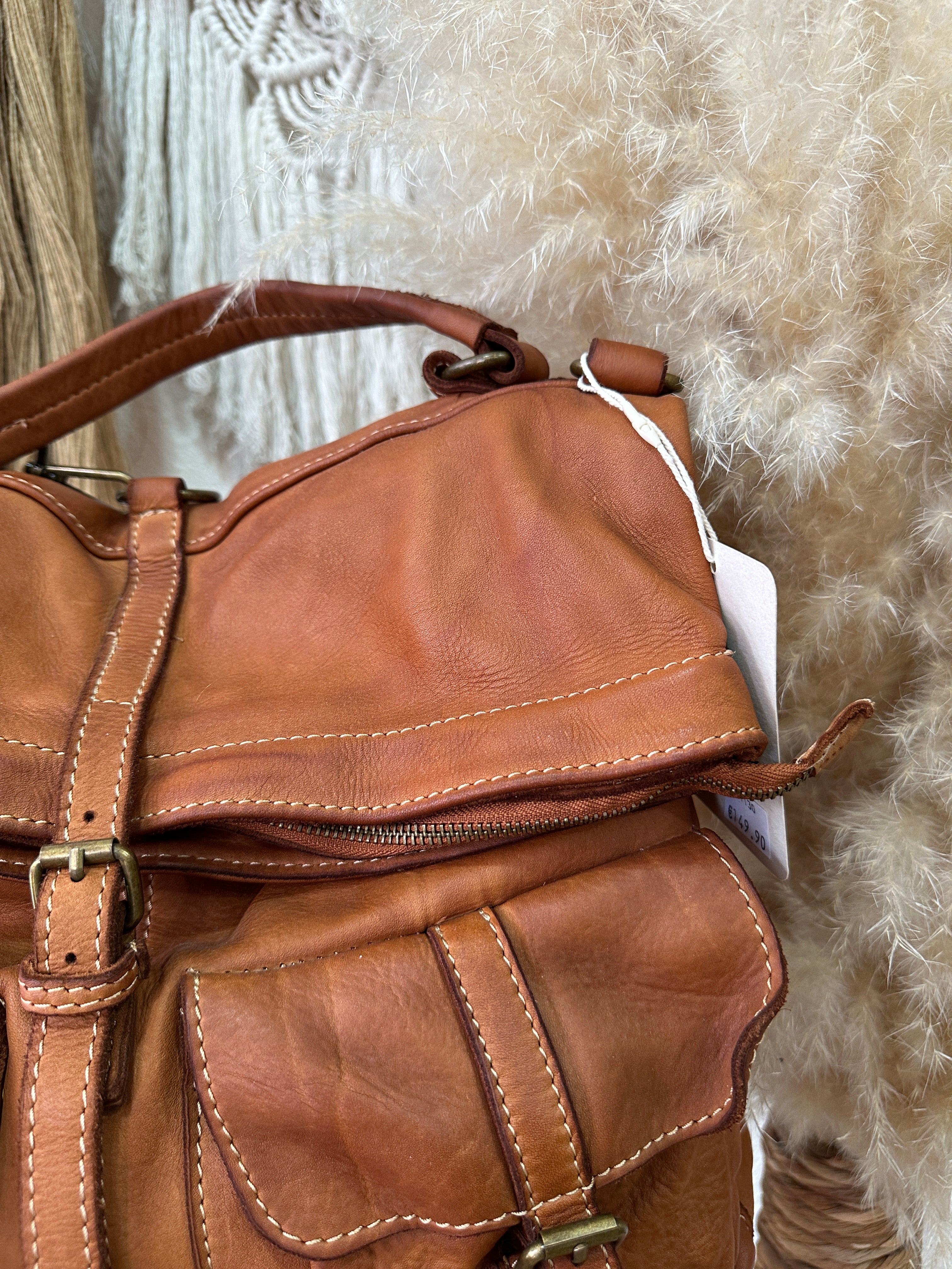 Mochila em pele lavada OSLO