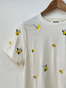 T-shirt em algodão bordada BEEHIVE