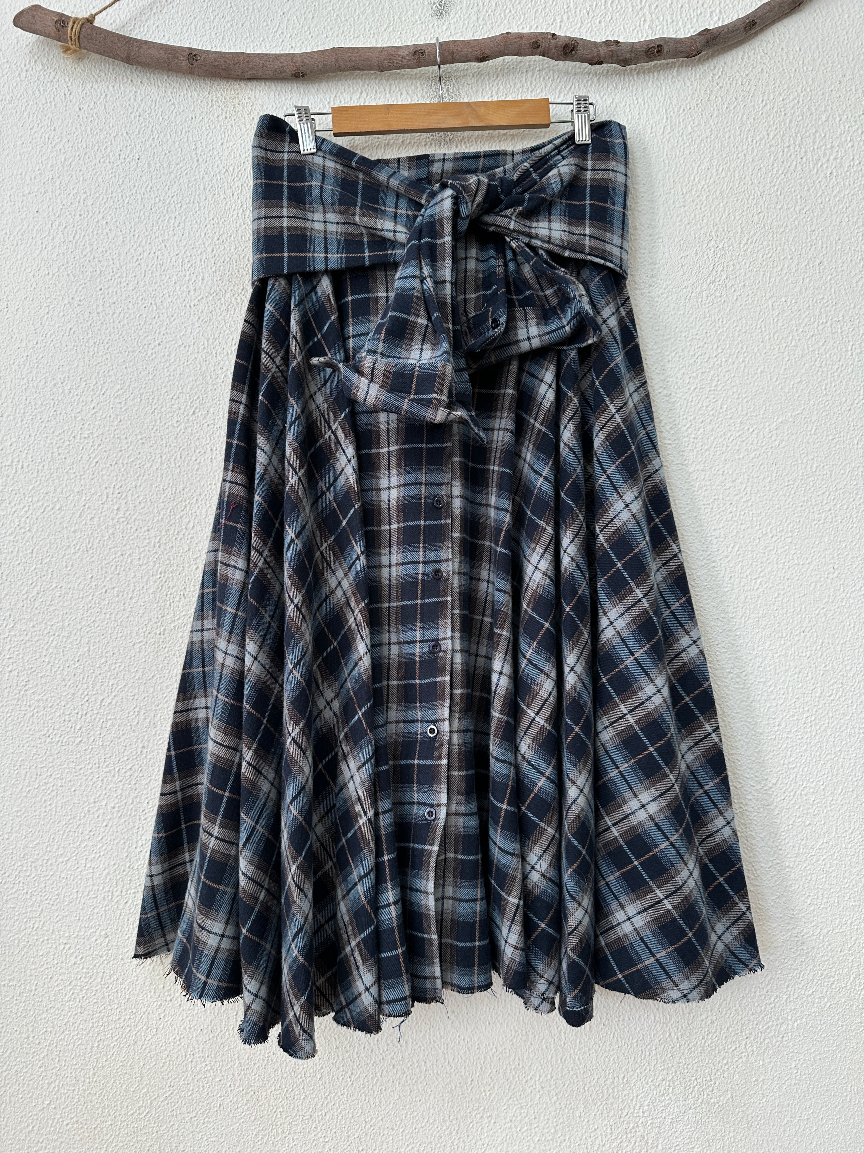 Saia de fazenda c/cinto em mangas de camisa CÓRDOBA