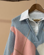 Carregar imagem no visualizador da galeria, Camisola em malha c/colarinho de camisa BUNNY
