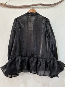 Camisa em chiffon c/laçada BLACK PEARL