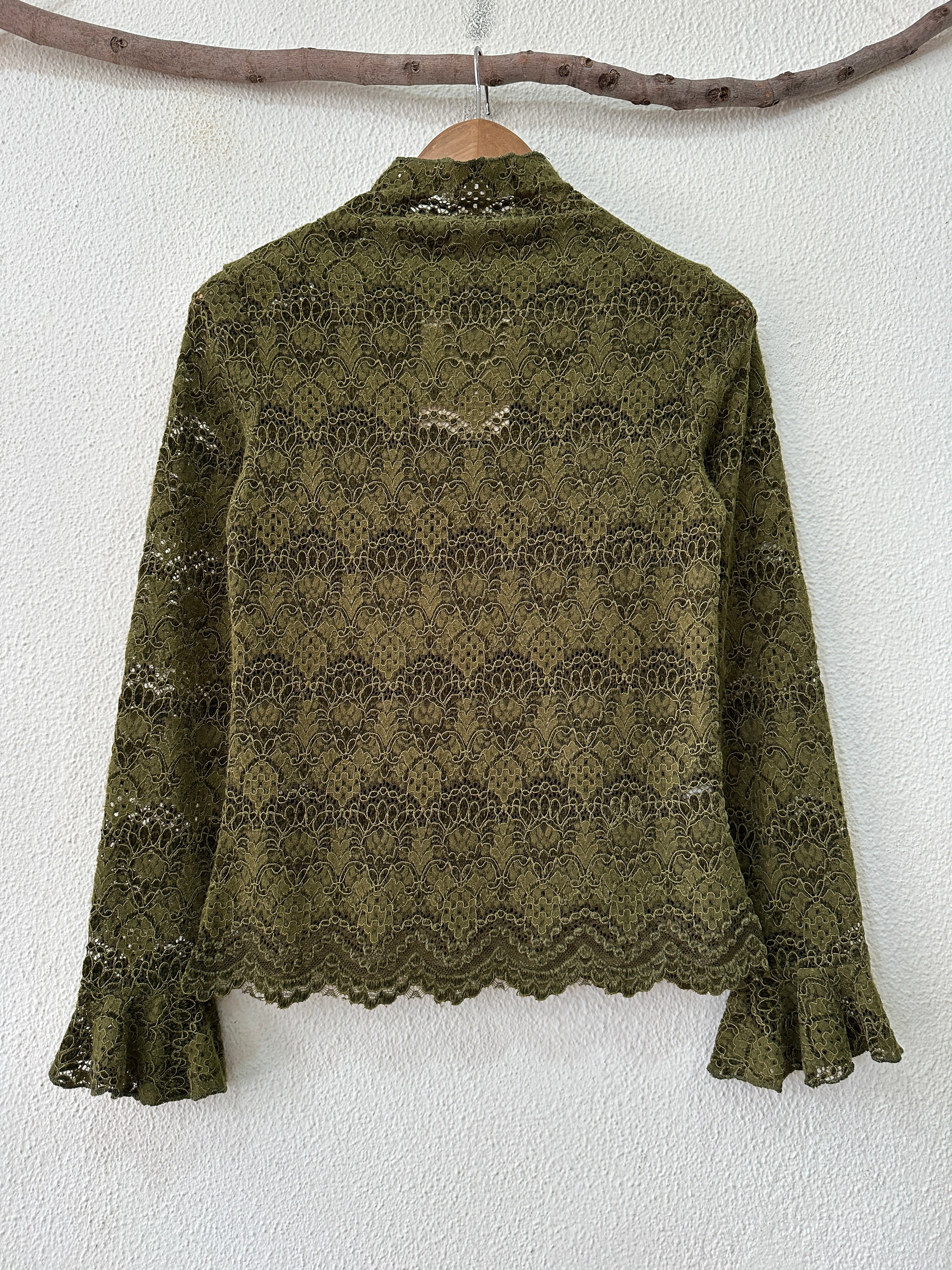 Camisola justa de renda aveludada AVELINE