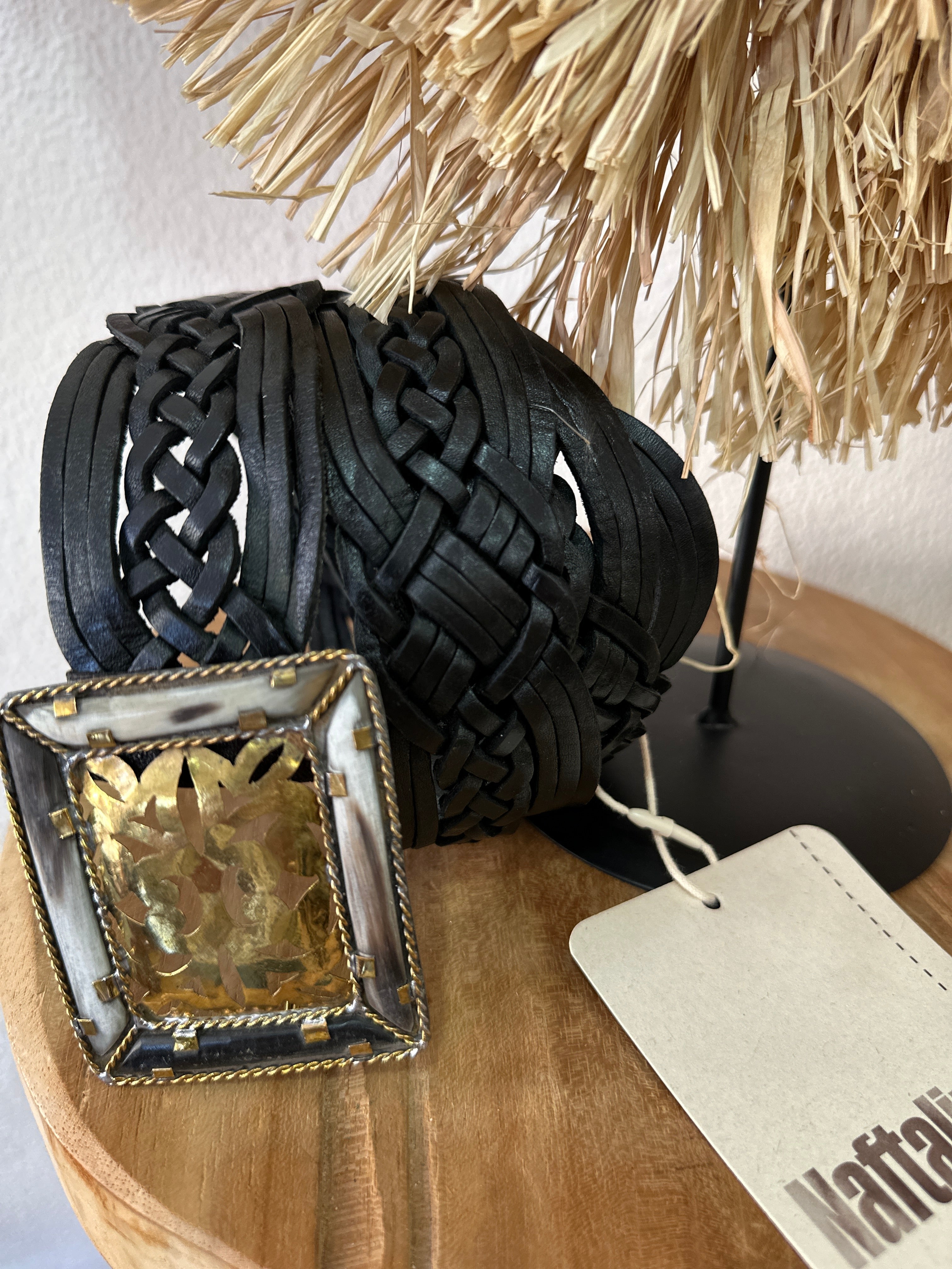 Cinto em pele entrançada ARTISAN