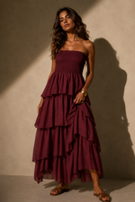 Chargez l'image dans la visionneuse de la galerie,Vestido maxi cai-cai c/ folhos CANNES
