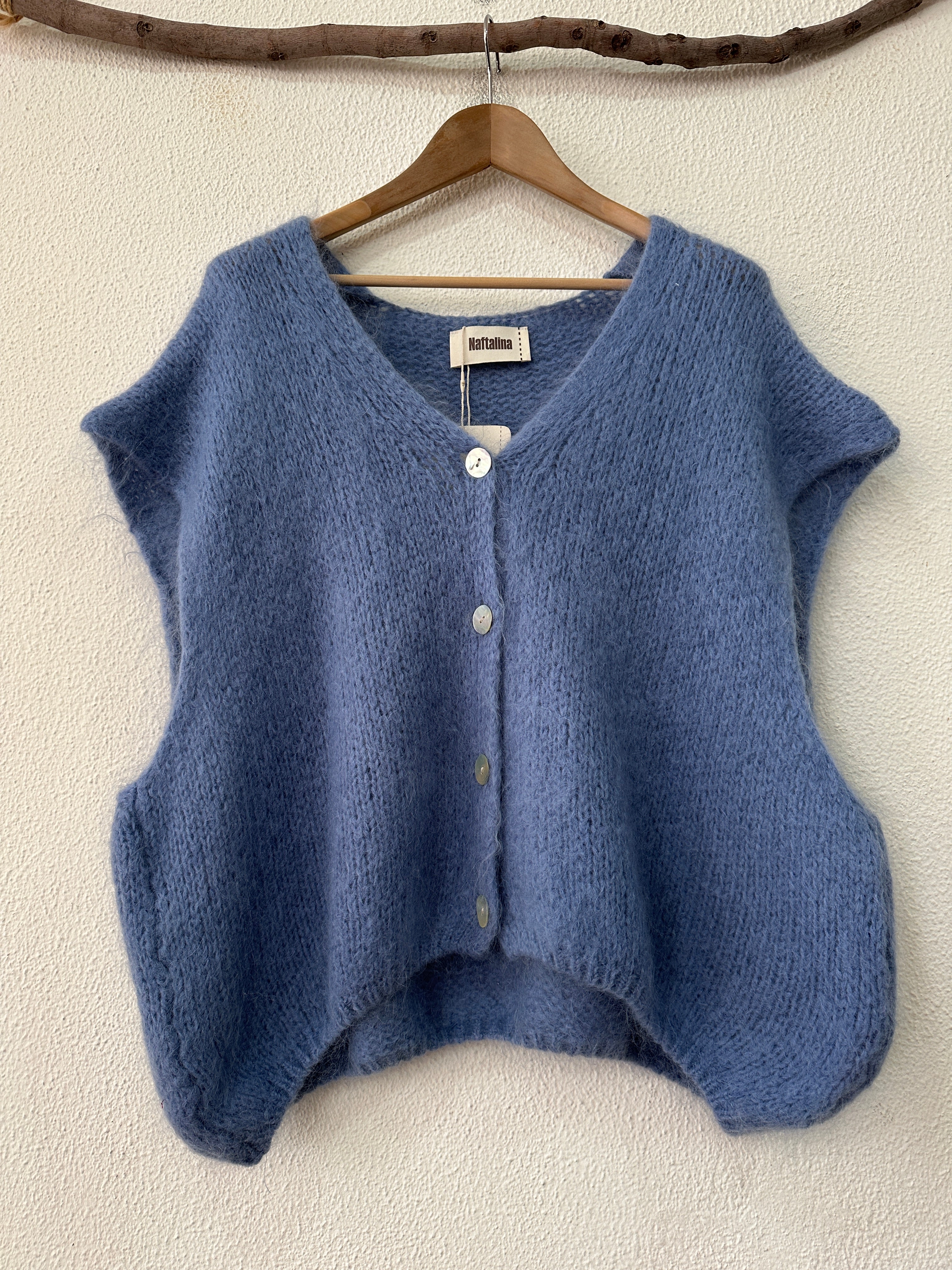 Colete oversize em malha de mohair CLAIRE