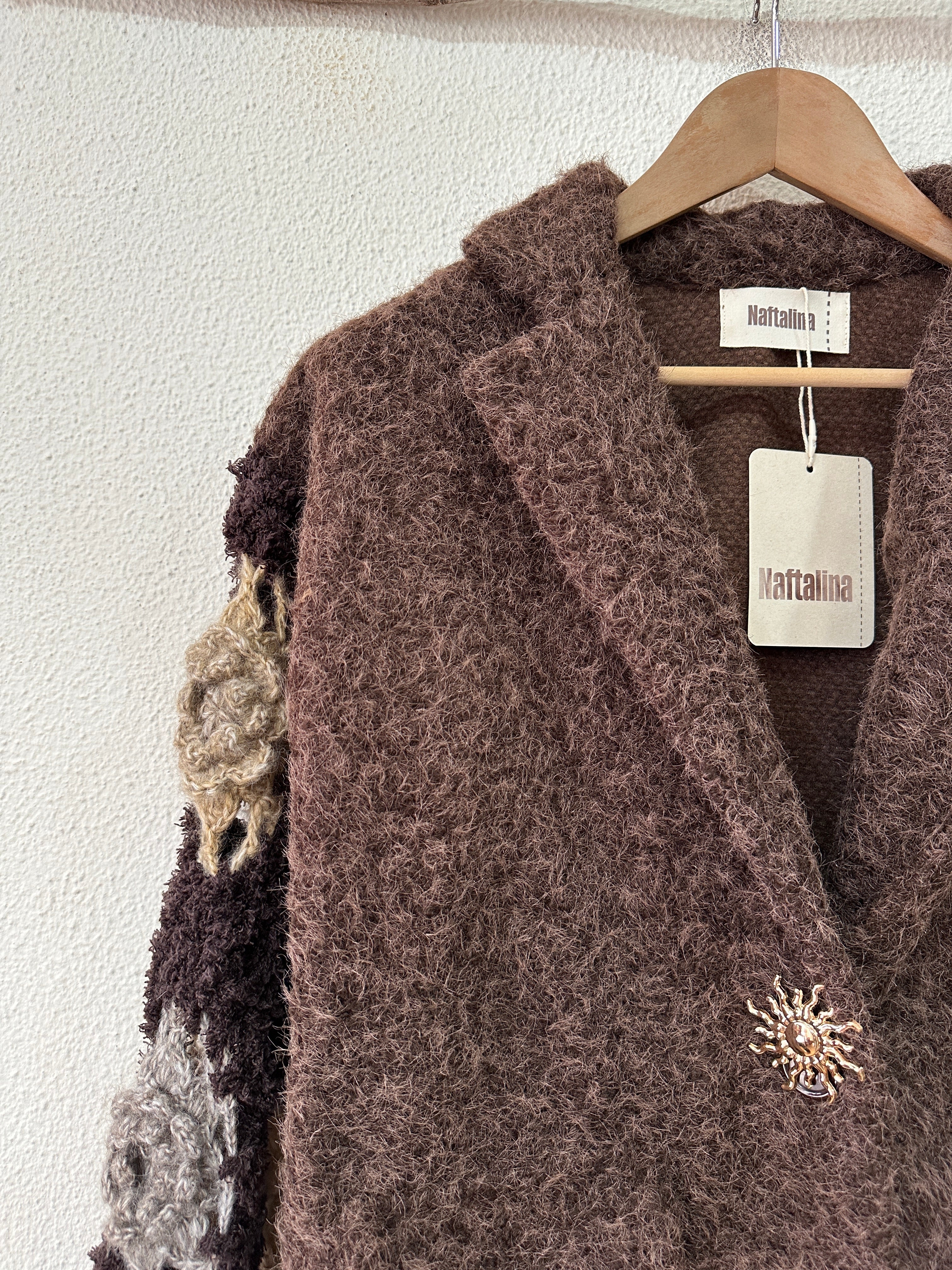 Casaco de fazenda c/ mangas em crochet LUCY