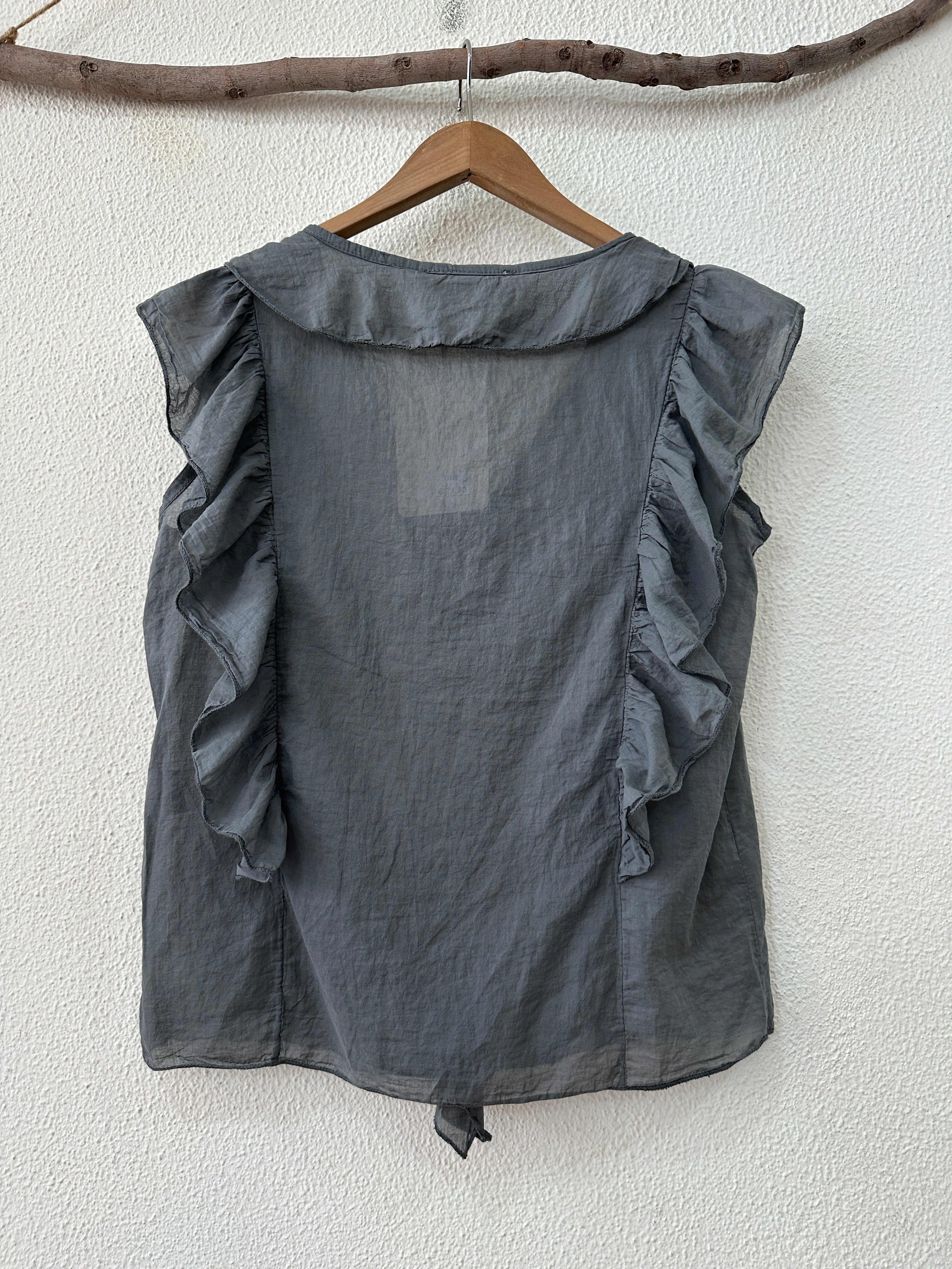 Top de algodão c/ folhos TORI