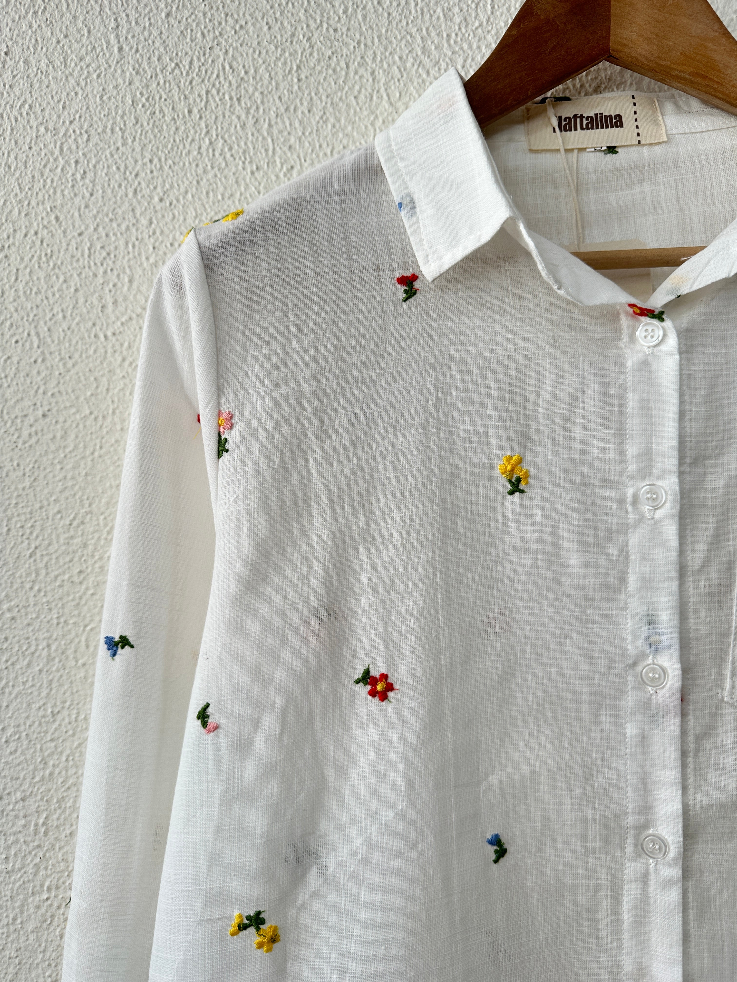 Camisa de algodão bordada BLOOM