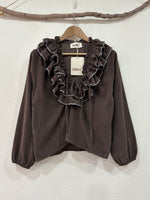 Carica l&#39;immagine nel visualizzatore della galleria,Blusa em microbombazina c/folhos MADELEINE
