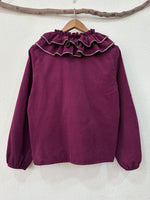 Load image in the gallery viewer,Blusa em microbombazina c/folhos MADELEINE
