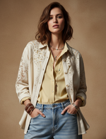 Load image in the gallery viewer,Casaco de sarja c/ transparência BRENDA
