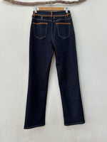 Load image in the gallery viewer,Calças denim de corte direito c/cinto DOLLY
