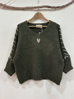 Load image in the gallery viewer,Camisola de malha c/ aplicação e presponto dourado SPARKLE
