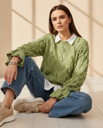 Chargez l'image dans la visionneuse de la galerie,Camisola de malha c/ relevos MATCHA
