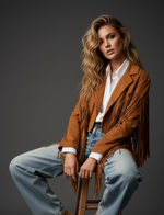 Load image in the gallery viewer,Blusão em suede c/ franjas MARYLAND
