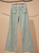 Carregar imagem no visualizador da galeria, Calças de sarja c/ bolsos em relevo OLIVIA
