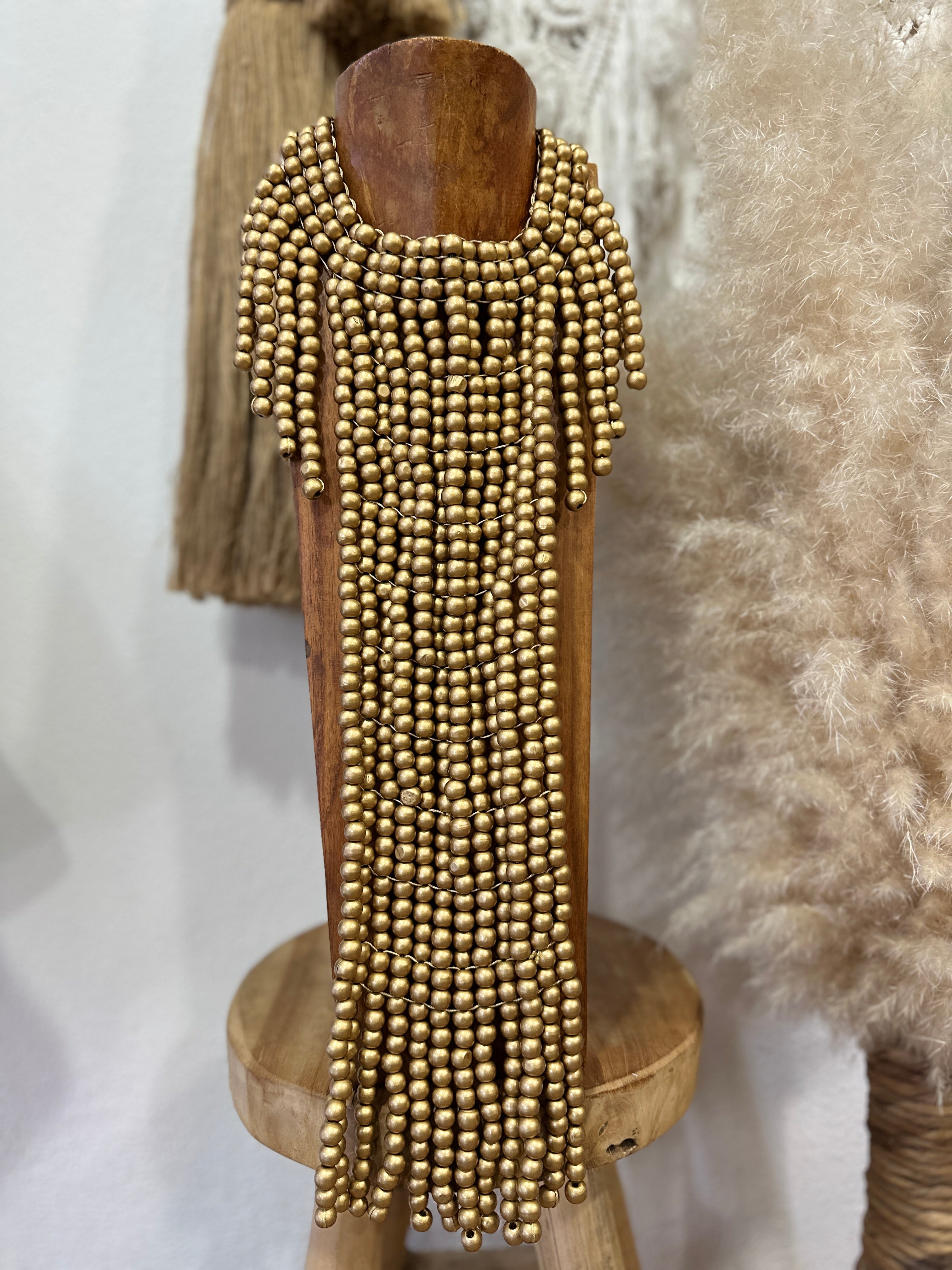 Maxi-gargantilha em madeira pintada YVANNA