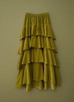 Chargez l&#39;image dans la visionneuse de la galerie,Saia em microbombazina c/ folhos ASPEN
