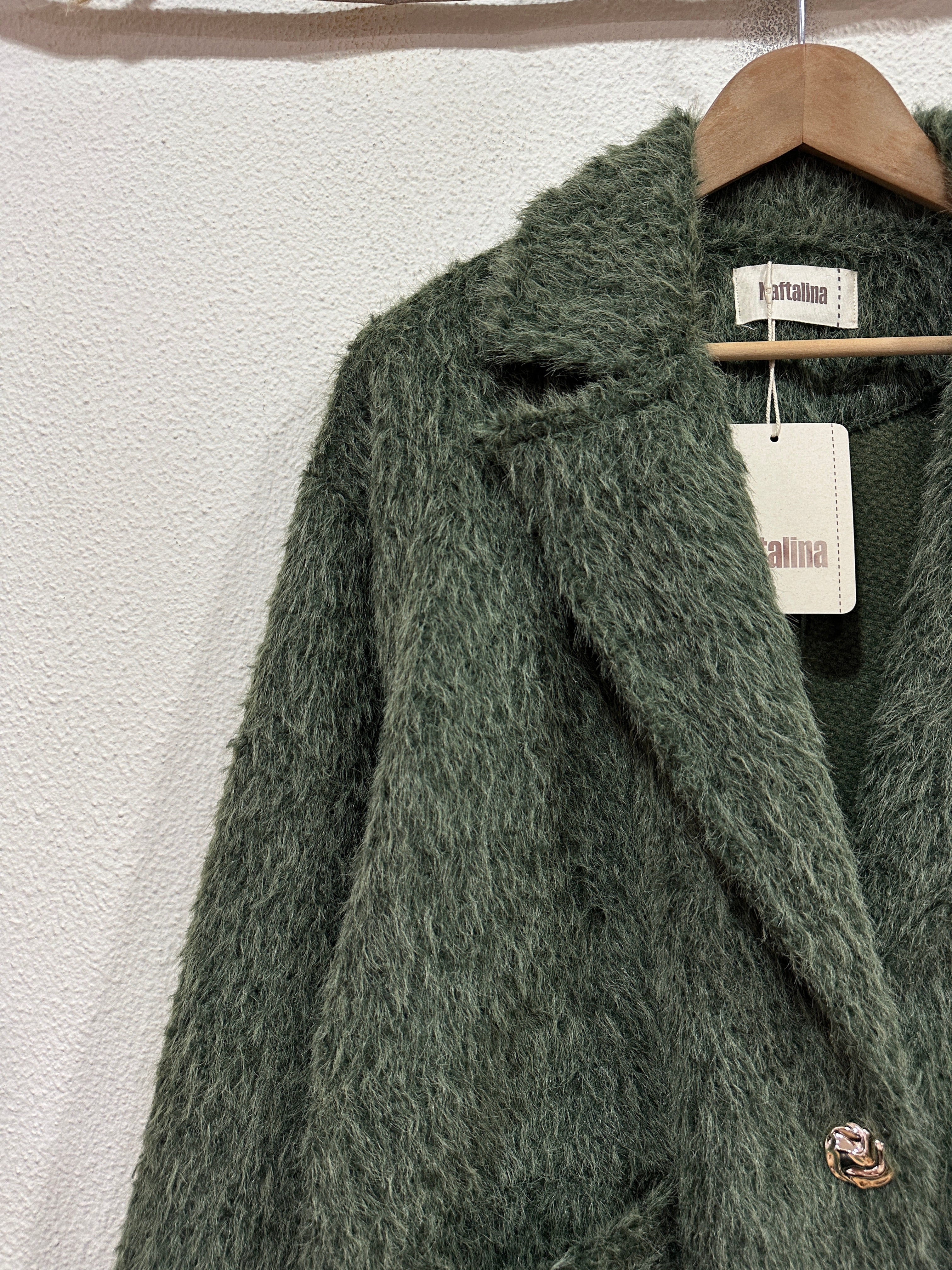 Sobretudo efeito pelúcia c/ franjas MOHAWK