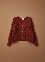 Load image in the gallery viewer,Casaco de malha encaracolada c/laçadas WANDERLUST
