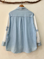 Carica l&#39;immagine nel visualizzatore della galleria,Camisa oversize bordada c/denim FELICITY
