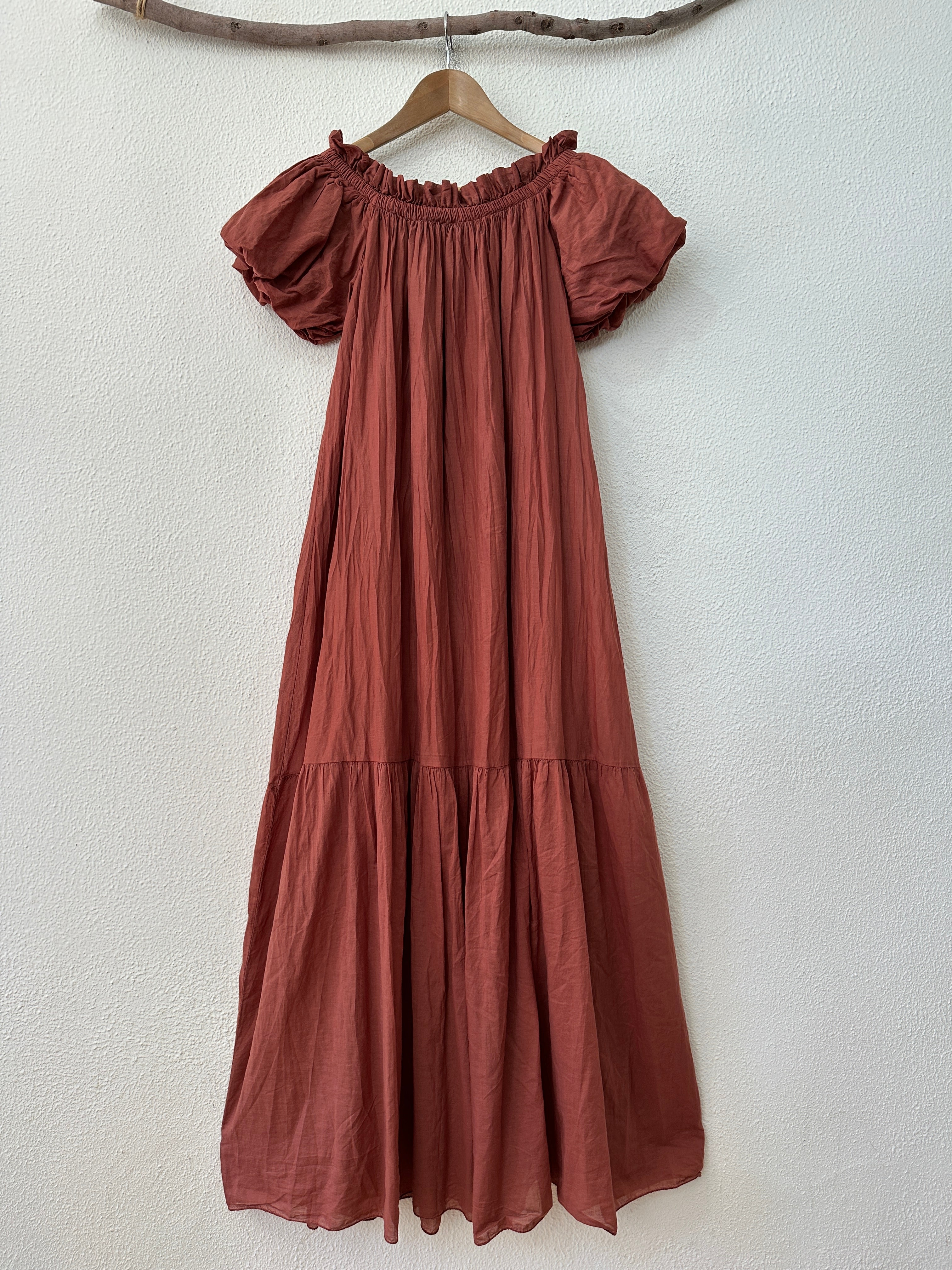 Vestido comprido c/ manga balão DAKOTA